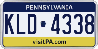 PA license plate KLD4338