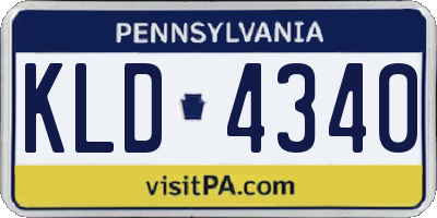 PA license plate KLD4340