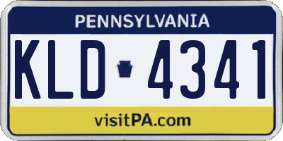 PA license plate KLD4341