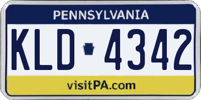 PA license plate KLD4342