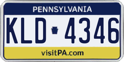 PA license plate KLD4346