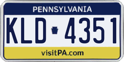 PA license plate KLD4351