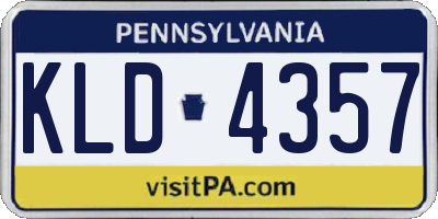 PA license plate KLD4357