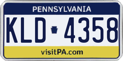 PA license plate KLD4358