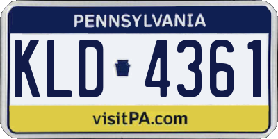 PA license plate KLD4361