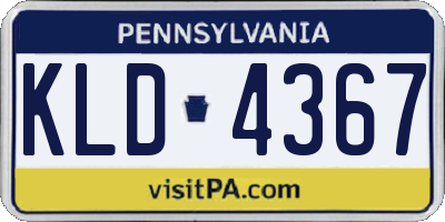 PA license plate KLD4367