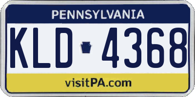 PA license plate KLD4368