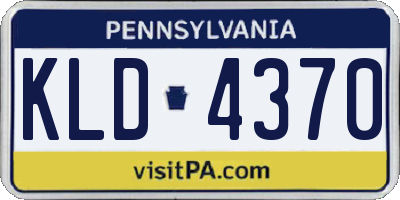 PA license plate KLD4370