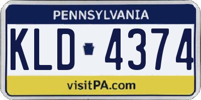 PA license plate KLD4374