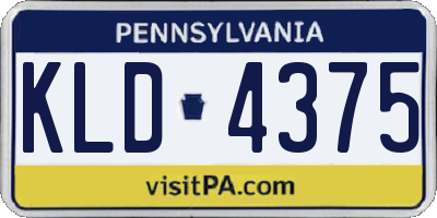 PA license plate KLD4375