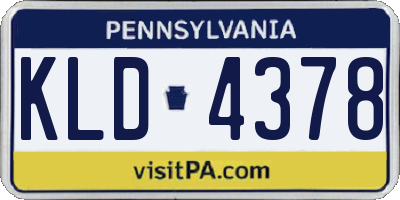 PA license plate KLD4378