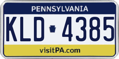 PA license plate KLD4385