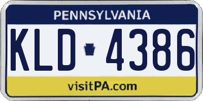 PA license plate KLD4386