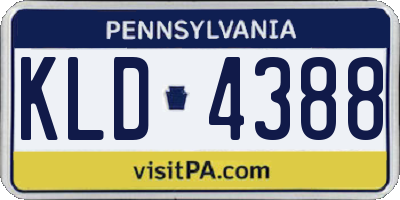 PA license plate KLD4388