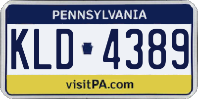 PA license plate KLD4389