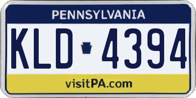 PA license plate KLD4394