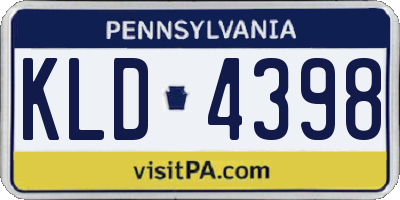 PA license plate KLD4398