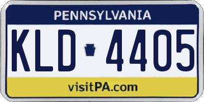 PA license plate KLD4405