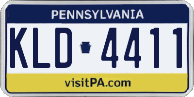 PA license plate KLD4411
