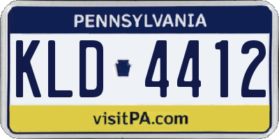 PA license plate KLD4412