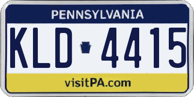 PA license plate KLD4415
