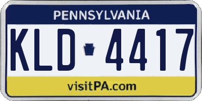 PA license plate KLD4417