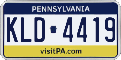PA license plate KLD4419