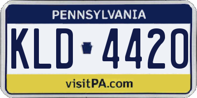 PA license plate KLD4420