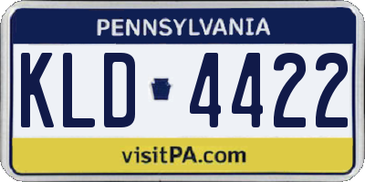 PA license plate KLD4422