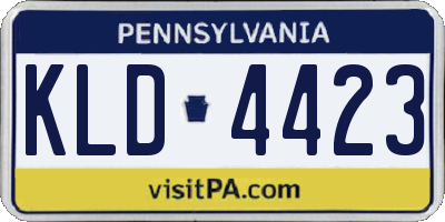 PA license plate KLD4423