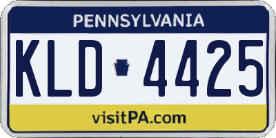 PA license plate KLD4425