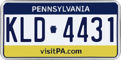 PA license plate KLD4431