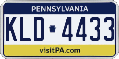 PA license plate KLD4433