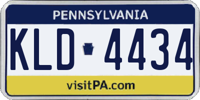 PA license plate KLD4434