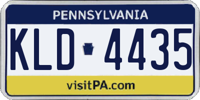 PA license plate KLD4435