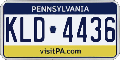 PA license plate KLD4436