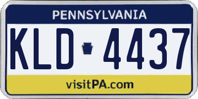 PA license plate KLD4437