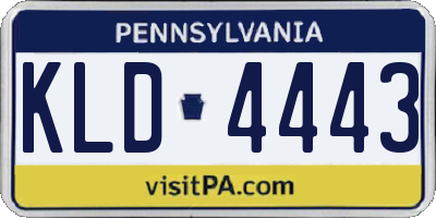 PA license plate KLD4443