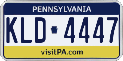 PA license plate KLD4447