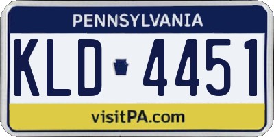 PA license plate KLD4451