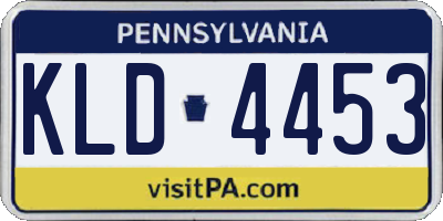 PA license plate KLD4453