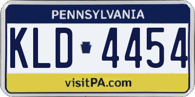 PA license plate KLD4454