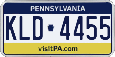PA license plate KLD4455