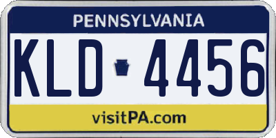 PA license plate KLD4456