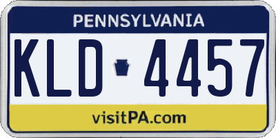 PA license plate KLD4457