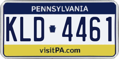 PA license plate KLD4461