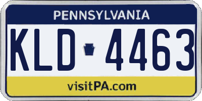 PA license plate KLD4463