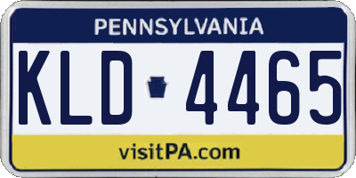 PA license plate KLD4465