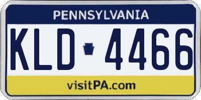 PA license plate KLD4466