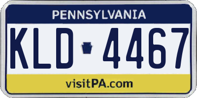 PA license plate KLD4467